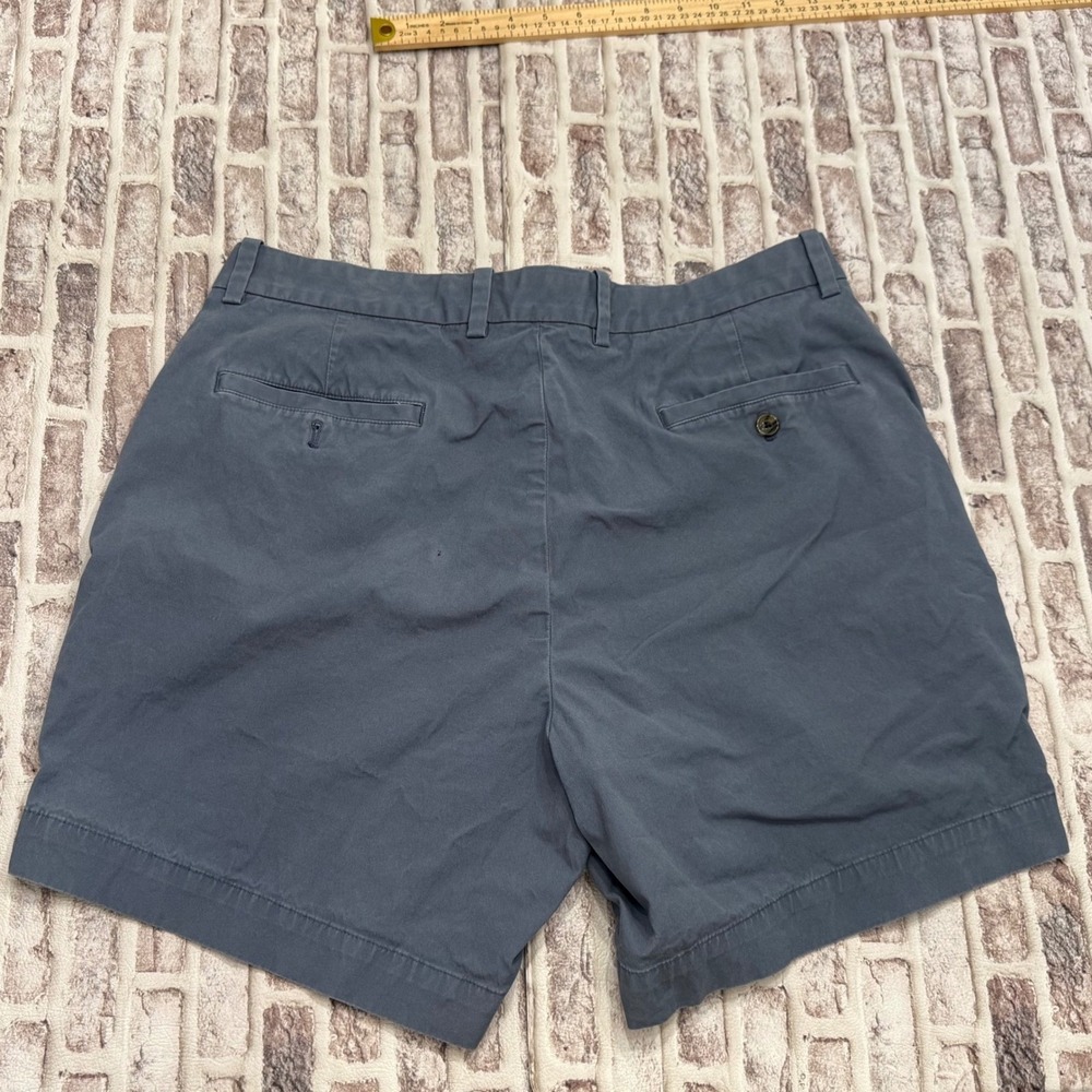 Brooks Brothers Supima Cotton Stretch Chino Shorts Mens 36 Blue Gray 7"Inseam